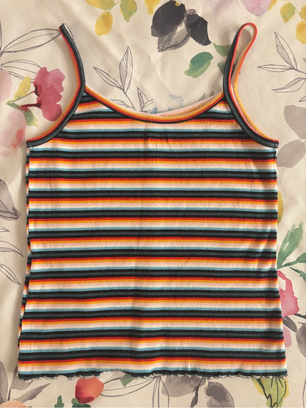 Girls' Multi-Color Striped Button-Front Tank Top - Picture 4 of 4